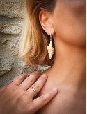Boucles d’oreilles pendantes coquillage naturel bohème marin