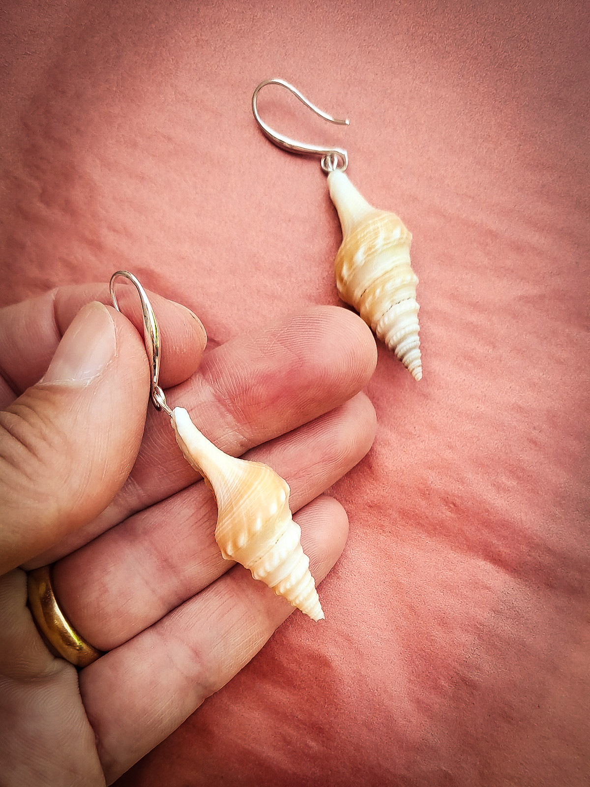 Boucles d’oreilles pendantes coquillage naturel bohème marin