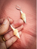Boucles d’oreilles pendantes coquillage naturel bohème marin