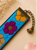 Bracelet Fleuri Bleu Turquoise Bohème Chic – Bijou Artisanal Tissé