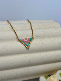 Collier Triangle Miyuki Pastel | Artisanat Fait Main Bretagne BZH