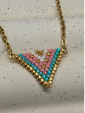 Collier Triangle Miyuki Pastel | Artisanat Fait Main Bretagne BZH