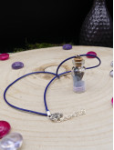 Collier en fiole simple - fleurs séchées bleues