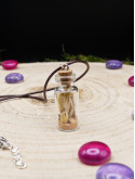 Collier en fiole simple - fleurs séchées estival