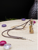 Collier en fiole simple - fleurs séchées estival