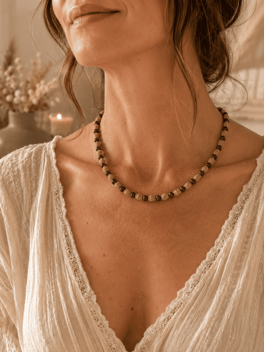 Collier en boutons de djellaba marocains - collier doré bohème chic 