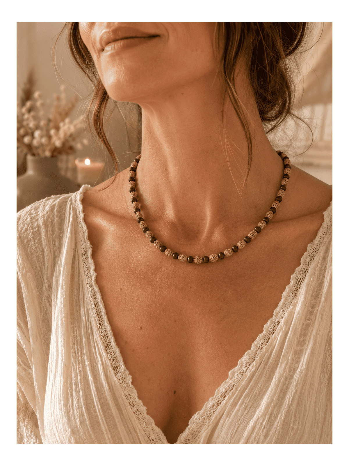 Collier en boutons de djellaba marocains - collier doré bohème chic 