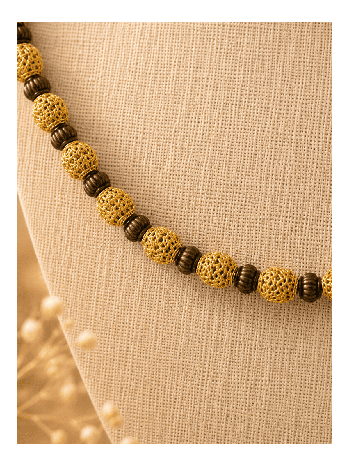 Collier en boutons de djellaba marocains - collier doré bohème chic 