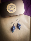 Boucles d'oreilles puces en coquillages naturels violet irisé | Argent 925