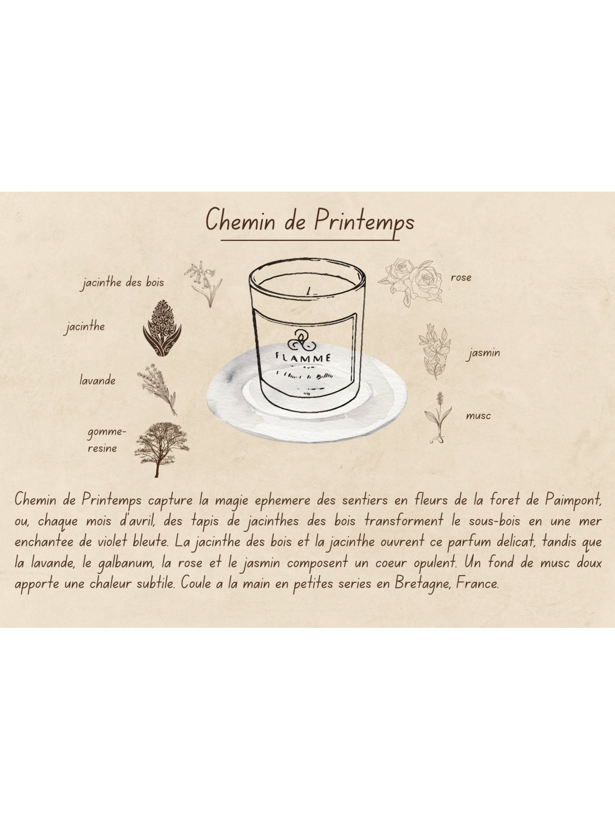 Chemin de Printemps - Bougie parfumée artisanale fabriquée en Bretagne
