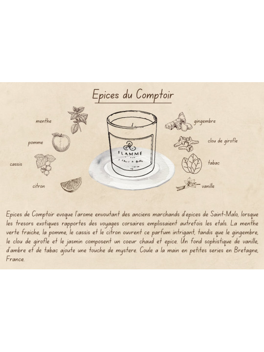 Épices du Comptoir - Bougie parfumée artisanale fabriquée en Bretagne
