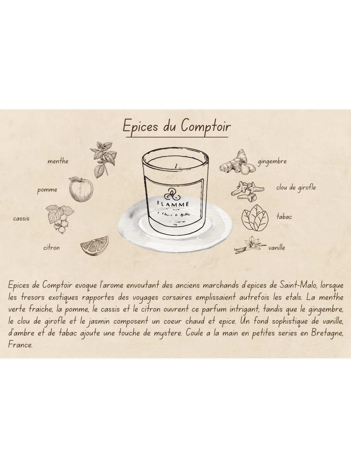 Épices du Comptoir - Bougie parfumée artisanale fabriquée en Bretagne