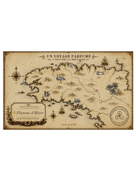 Flamme d'Hiver - Bougie parfumée artisanale fabriquée en Bretagne