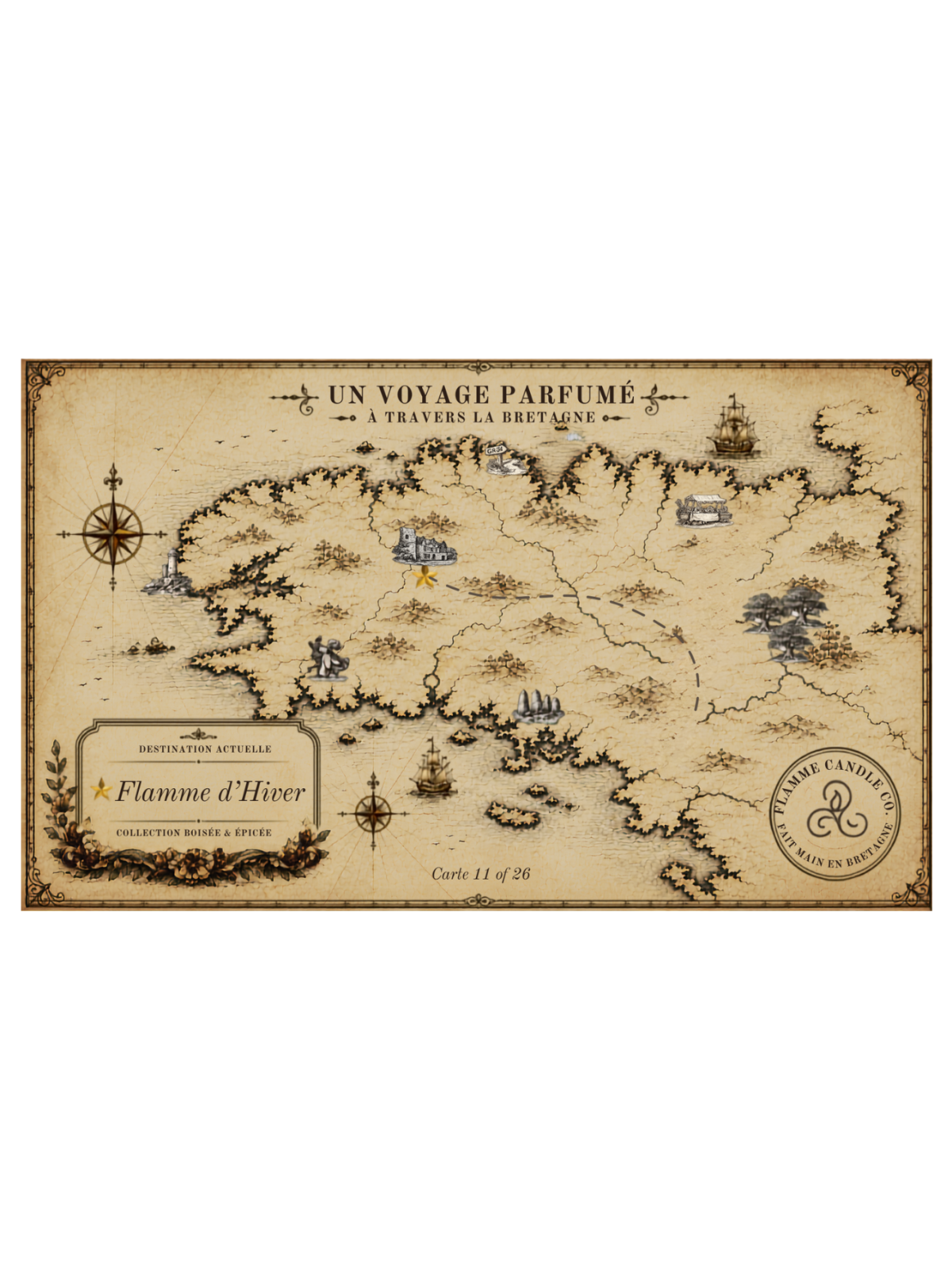 Flamme d'Hiver - Bougie parfumée artisanale fabriquée en Bretagne
