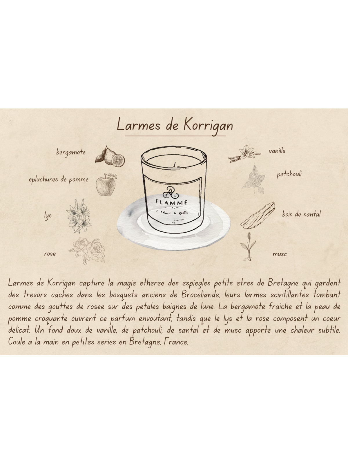 Larmes de Korrigan - Bougie parfumée artisanale fabriquée en Bretagne