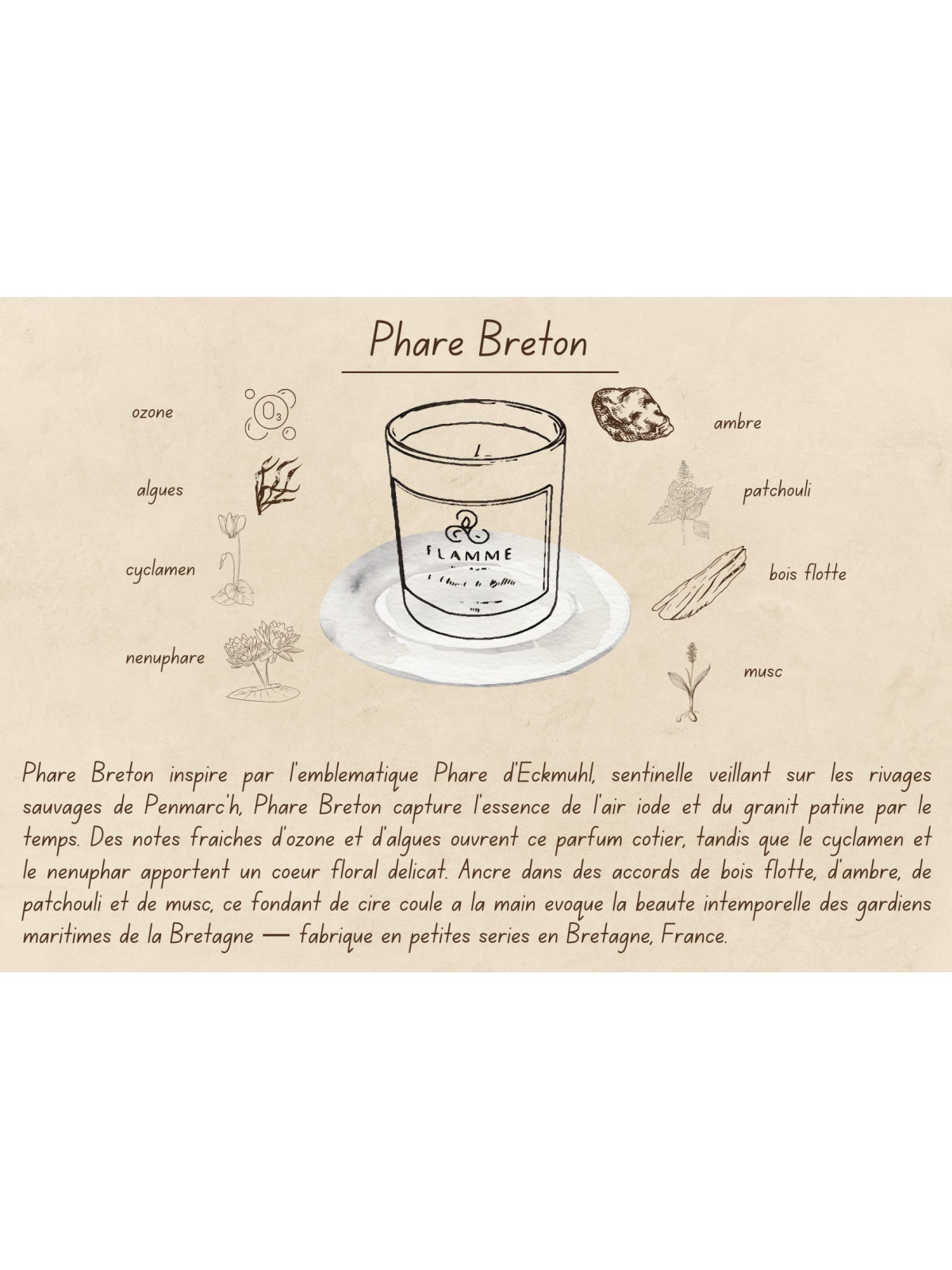 Phare Breton - Bougie parfumée artisanale fabriquée en Bretagne