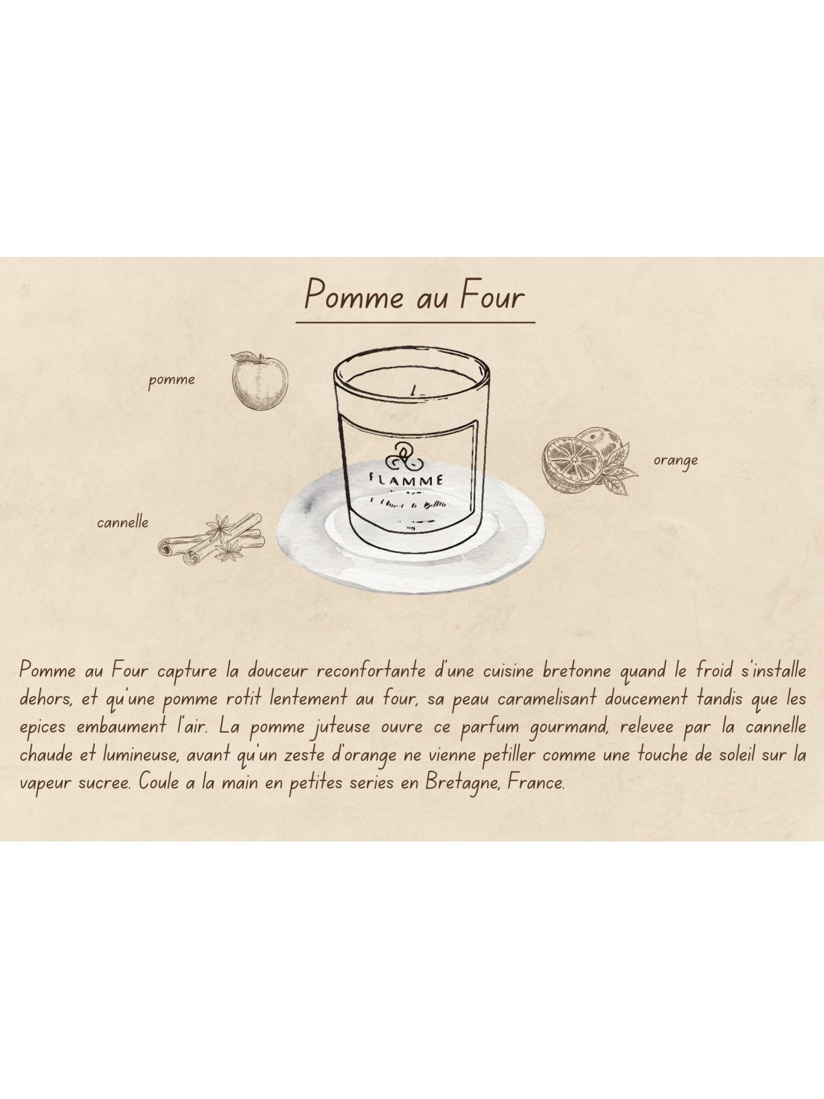 Pomme au Four - Bougie parfumée artisanale fabriquée en Bretagne