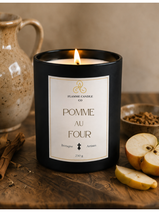 Pomme au Four - Bougie parfumée artisanale fabriquée en Bretagne