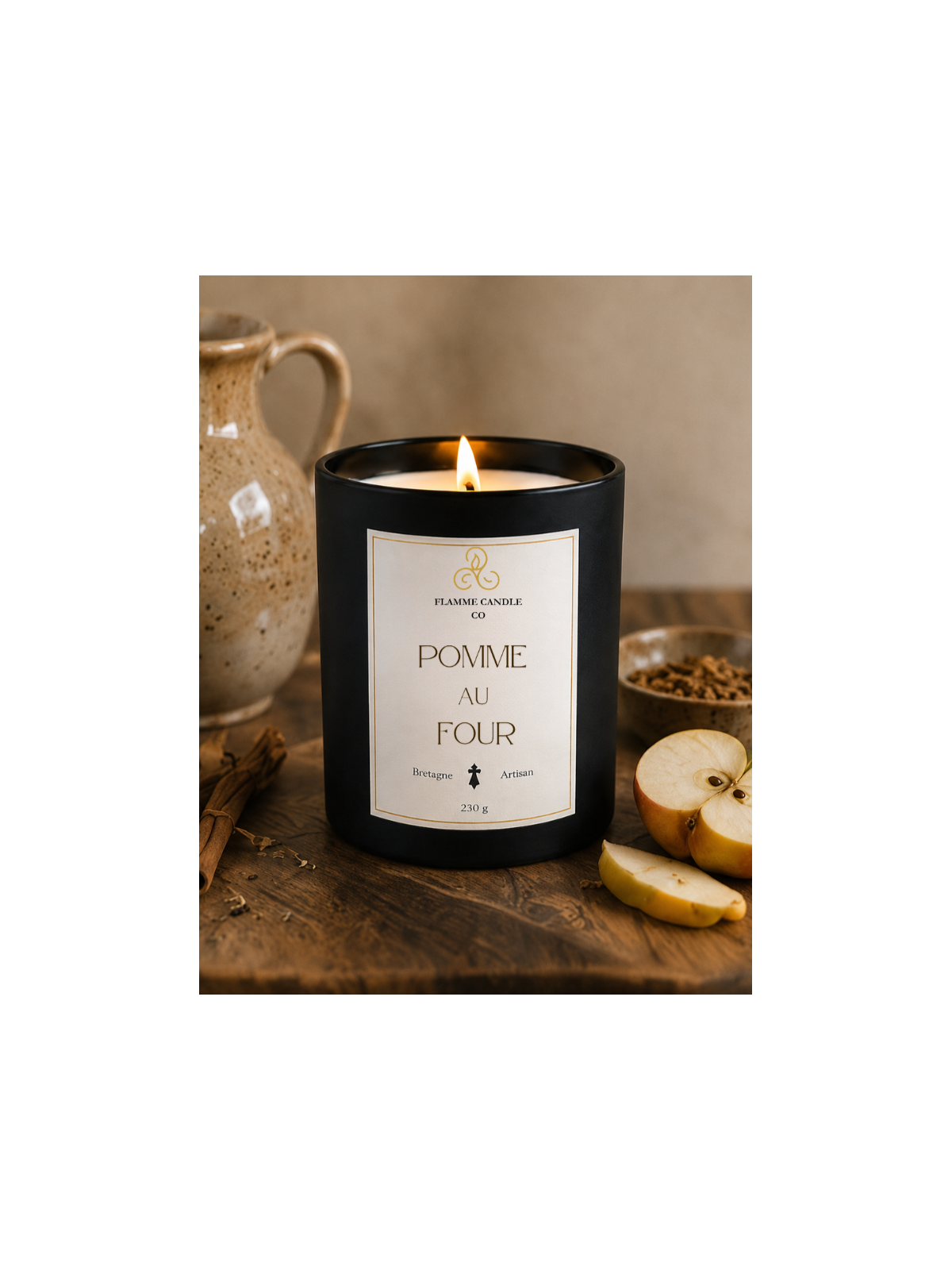 Pomme au Four - Bougie parfumée artisanale fabriquée en Bretagne