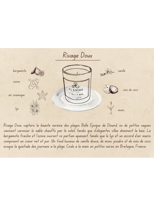 Rivage Doux - Bougie parfumée artisanale fabriquée en Bretagne