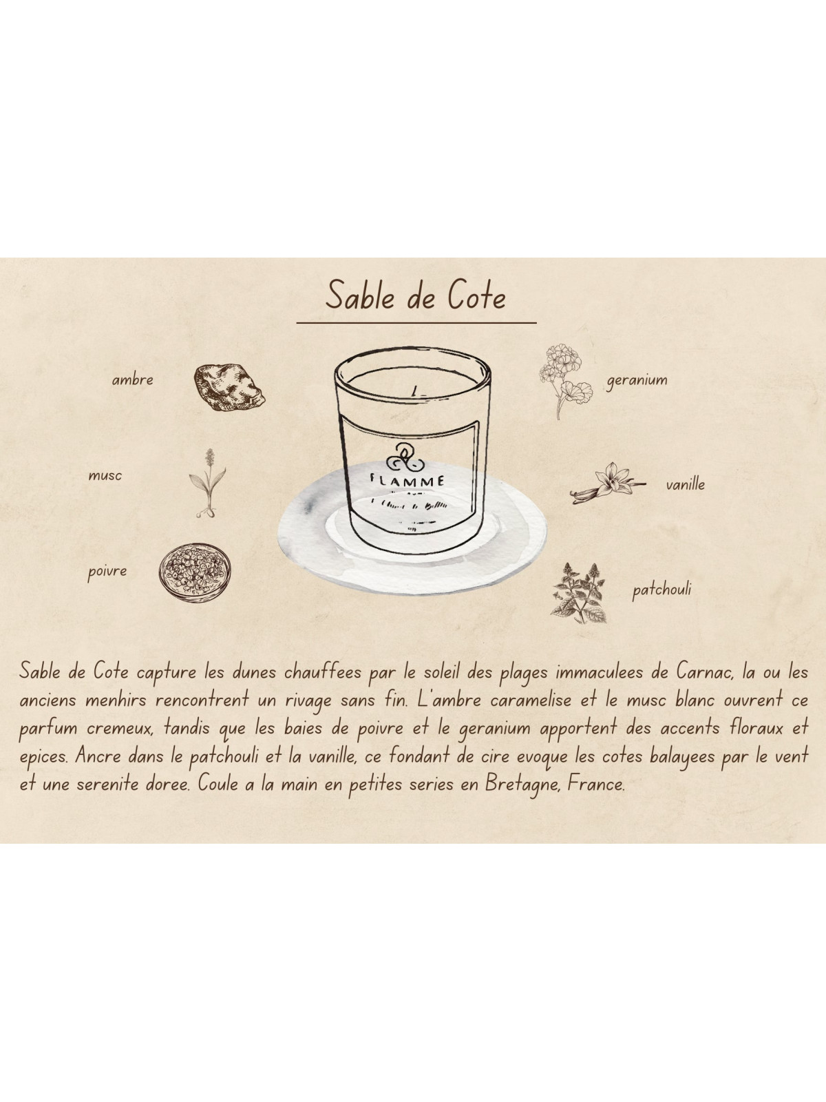 Sable de Côte - Bougie parfumée artisanale fabriquée en Bretagne