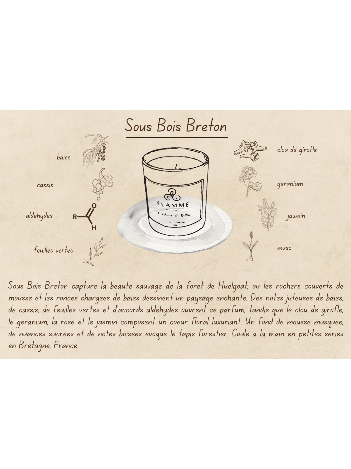 Sous Bois Breton - Bougie parfumée artisanale fabriquée en Bretagne