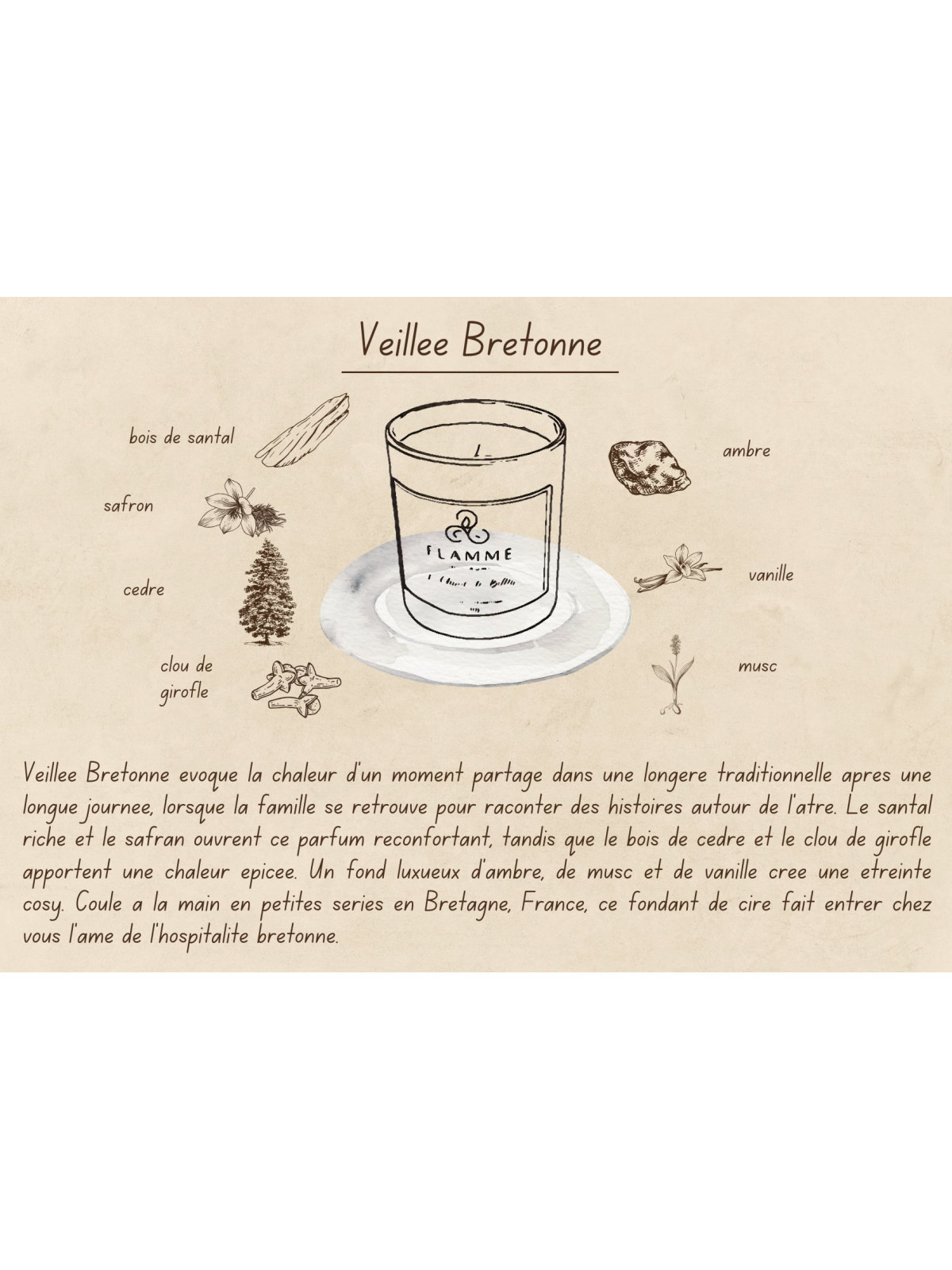 Veillée Bretonne - Bougie parfumée artisanale fabriquée en Bretagne