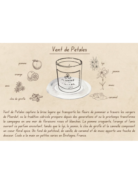 Vent de Pétales - Bougie parfumée artisanale fabriquée en Bretagne
