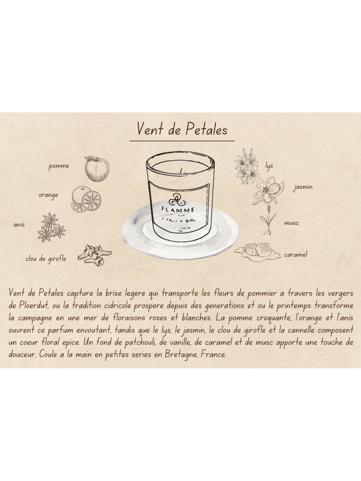 Vent de Pétales - Bougie parfumée artisanale fabriquée en Bretagne