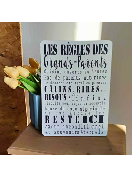 Plaque décoration Règles des Grands-parents