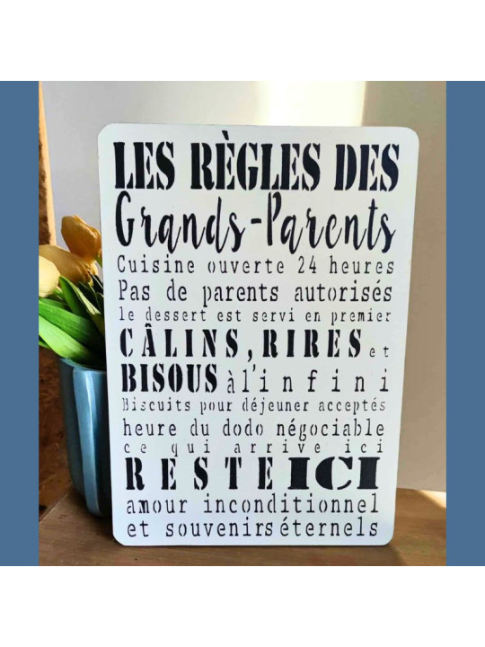 Plaque décoration Règles des Grands-parents