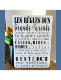 Plaque décoration Règles des Grands-parents
