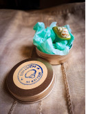 Bague coquillage naturel peint à la main – Argile polymère vert émeraude – Création artisanale