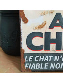 Plaque Déco humoristique chien et chat