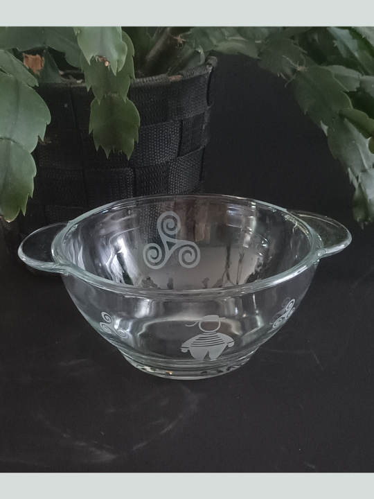 Bol breton en verre | Mr Breton | Gravure sur verre par sablage