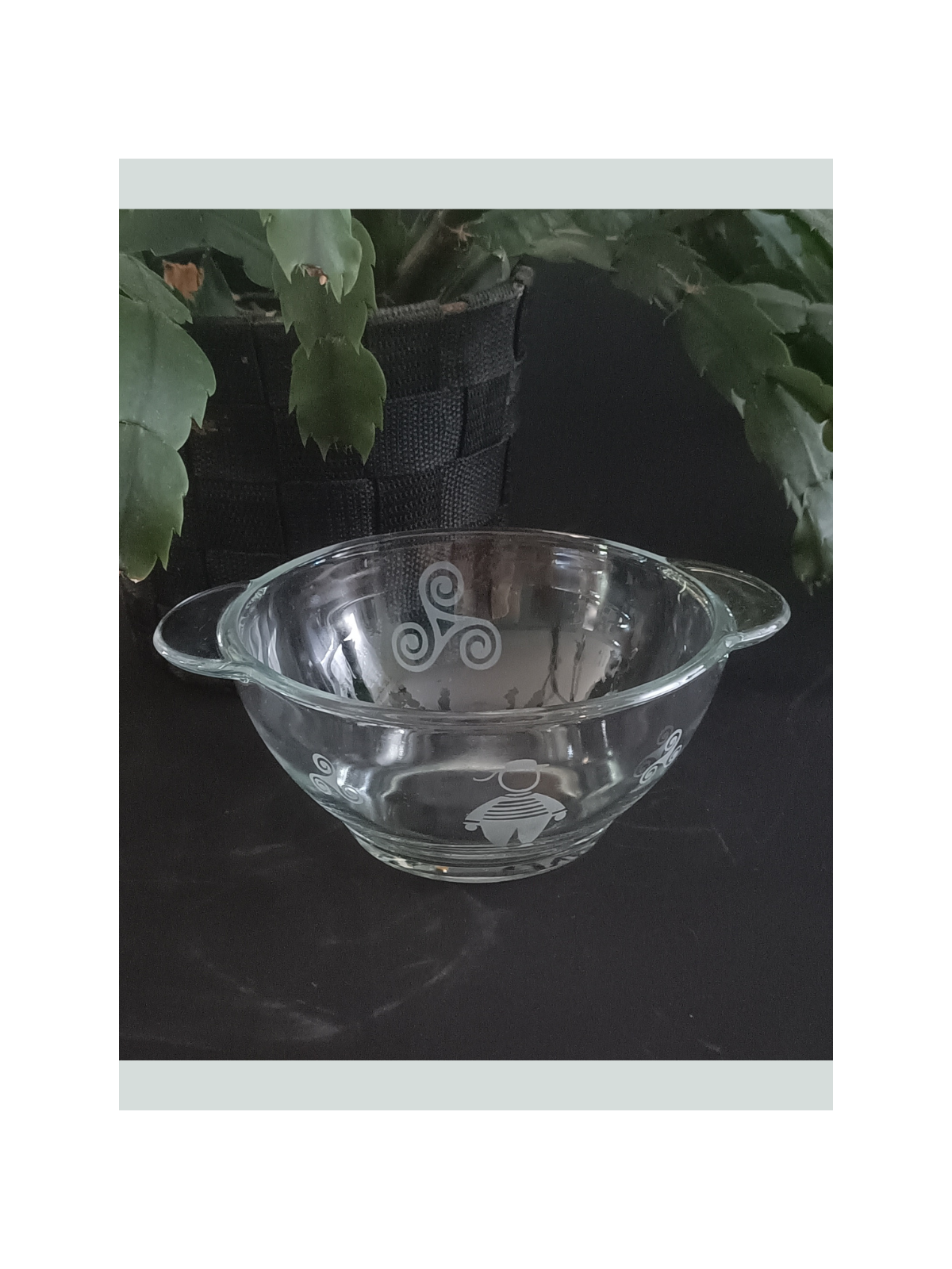 Bol breton en verre | Mr Breton | Gravure sur verre par sablage