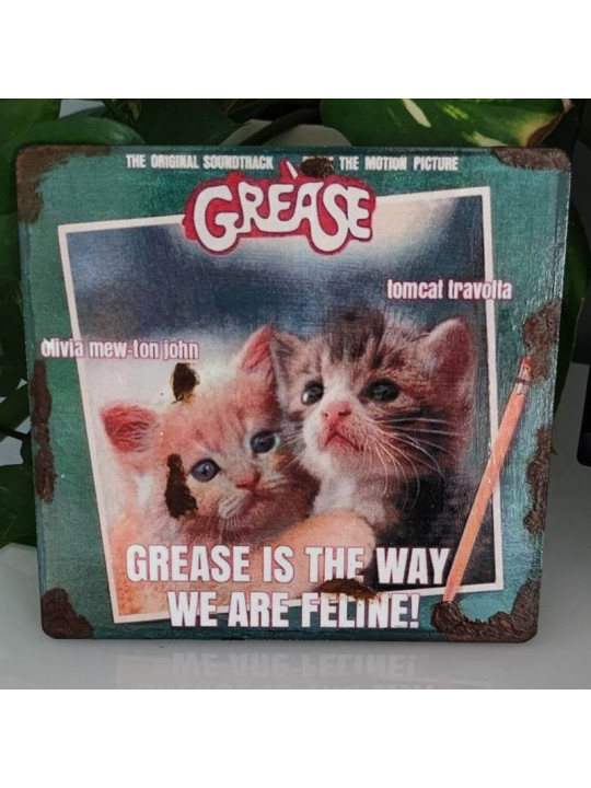 Plaque déco Grease Chatons - 100% mignonnerie