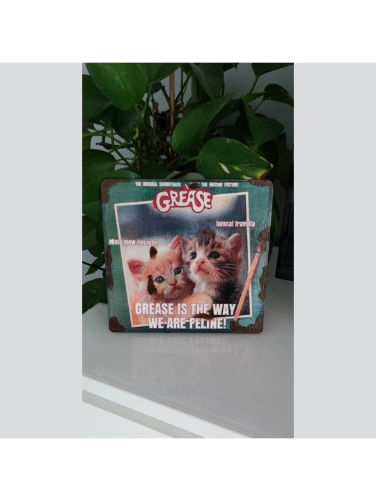 Plaque déco Grease Chatons - 100% mignonnerie