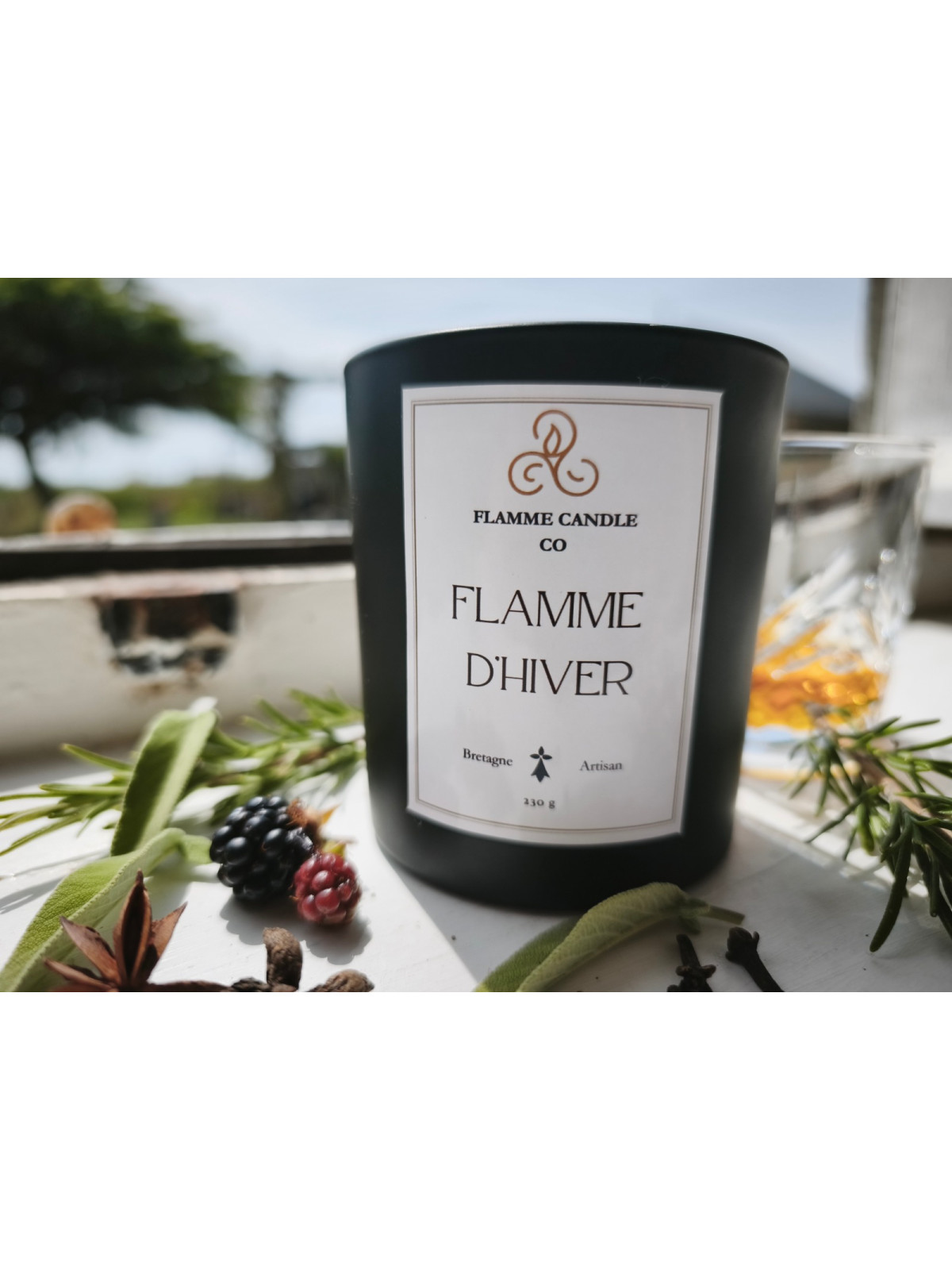 Flamme d'Hiver - Bougie parfumée artisanale fabriquée en Bretagne