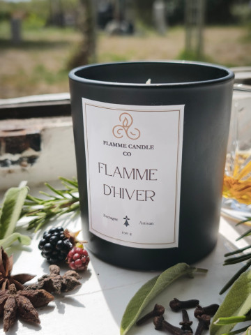 Flamme d'Hiver - Bougie parfumée artisanale fabriquée en Bretagne