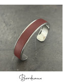 Bracelet manchette argent cuir - différentes couleurs