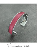 Bracelet manchette argent cuir - différentes couleurs