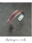 Bracelet manchette argent cuir - différentes couleurs
