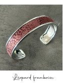 Bracelet manchette argent cuir - différentes couleurs