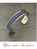Bracelet manchette argent cuir - différentes couleurs