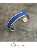 Bracelet manchette argent cuir - différentes couleurs