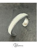 Bracelet manchette argent cuir - différentes couleurs