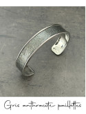Bracelet manchette argent cuir - différentes couleurs
