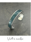 Bracelet manchette argent cuir - différentes couleurs