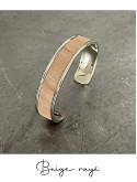 Bracelet manchette argent cuir - différentes couleurs